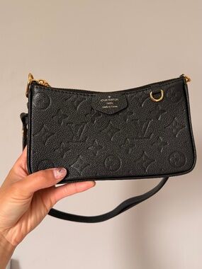 Louis Vuitton Black Easy Pouch on Strap Monogram Empreinte Leather